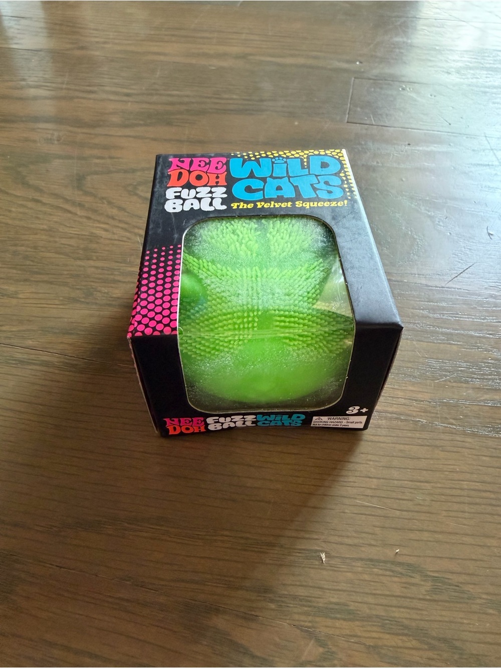 NEW NeeDoh Wild Cats Fuzz Ball Velvet Squeezer - Bright Green